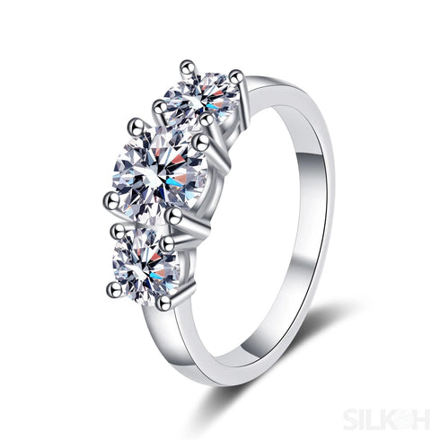 Three Stone Moissanite Pandora Promise Ring Ema